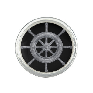 Dharma Wheel - Dharmachakra Silver Metallic Ring