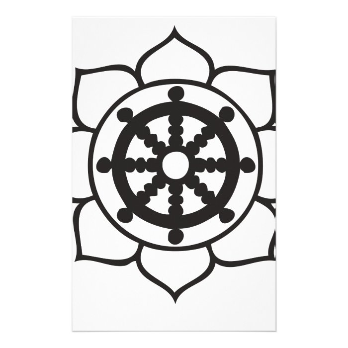 Dharma Wheel Lotus Stationery Design