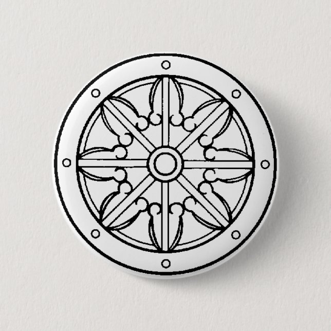 Dharma Wheel Pinback Button (Front)