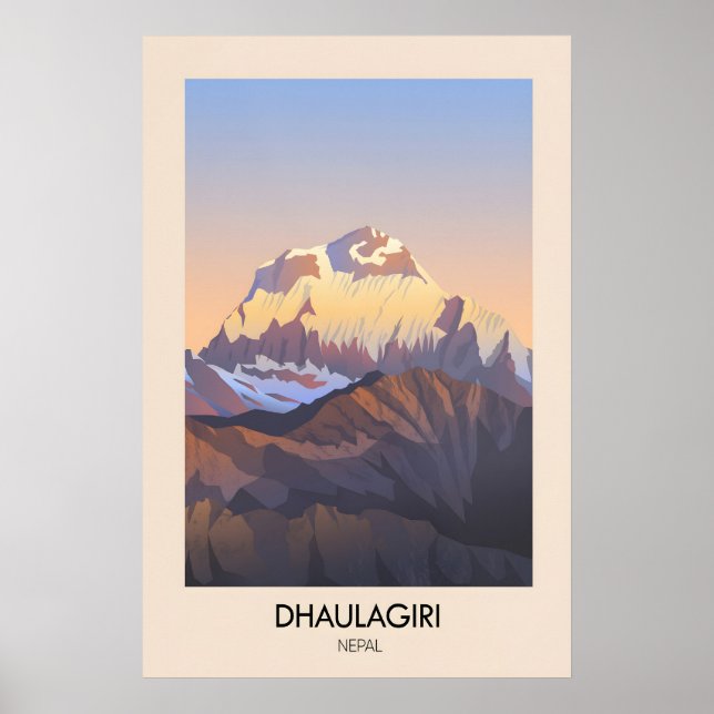 Dhaulagiri Nepal Travel Poster (Front)