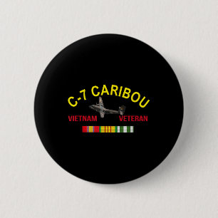 Dhc-4 Caribou Airplane Vietnam Veteran C 7 Caribou Button