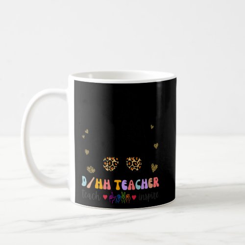 DHH Teacher Deaf Hard of Hearing ASL Love Messy Bu Coffee Mug