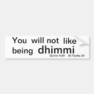 dhimmi bumper sticker