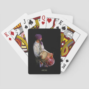 Dhol Drummer and Drum - Monogram Poker Cards
