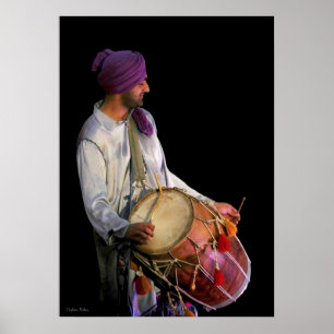 Dhol Drummer, Fine Art Photograph Poster