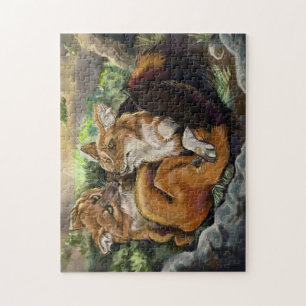 Dhole Cuddle Couple Jigsaw Puzzle