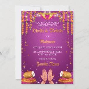 Dholki & Mehndi Night Invitation card