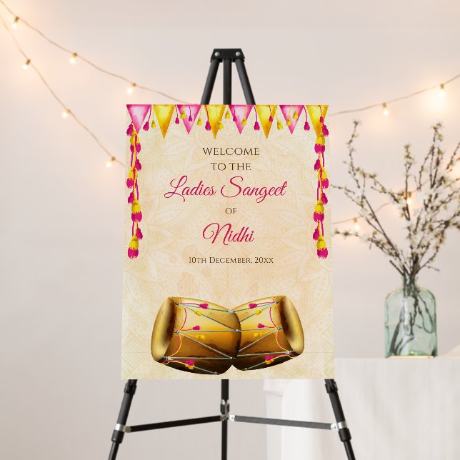 Dholki Night boards & Mehndi night poster (In Situ (Stand))