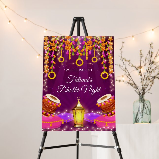 Dholki Night welcome signs & Mehndi night poster (In Situ (Stand))