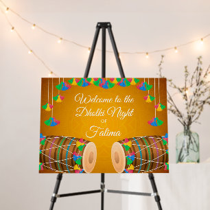 Dholki Night Welcome signs & Wedding Dholki sign