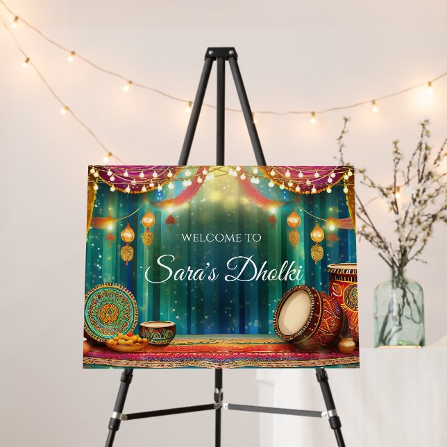Dholki sign Dholki decor & Dholki welcome signs (In Situ (Stand))