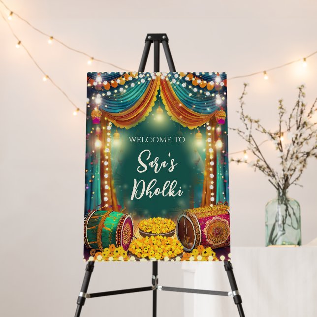 Dholki Welcome signs Dholki Decor & Mehndi signs (In Situ (Stand))