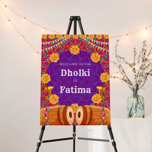 Dholki welcome signs & Mehndi welcome signs (In Situ (Stand))
