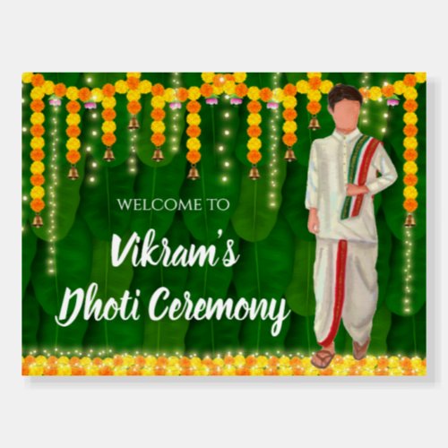 Dhoti ceremony sign  Dhoti function welcome sign