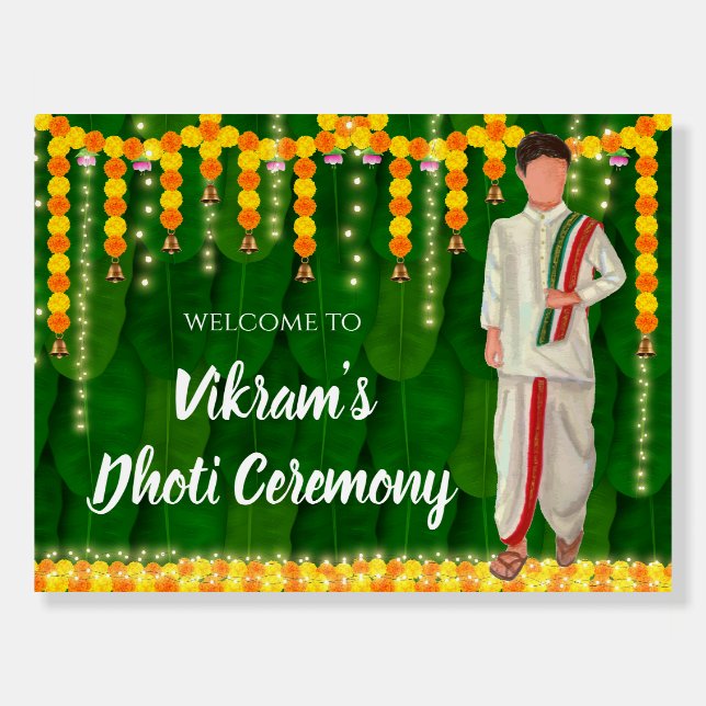 Dhoti ceremony sign & Dhoti function welcome sign (Front)