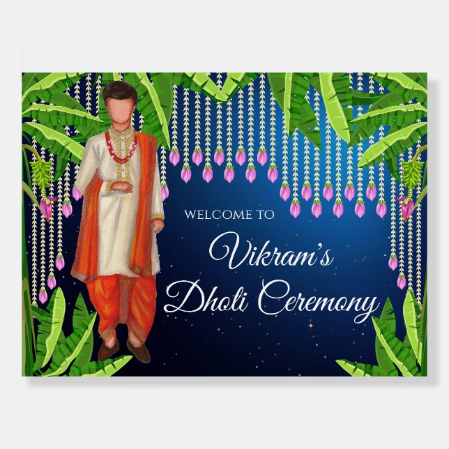 Dhoti function signs & Dhoti ceremony welcome sign (Front)
