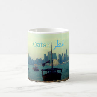 Dhows in Doha port - painting Coffee Mug