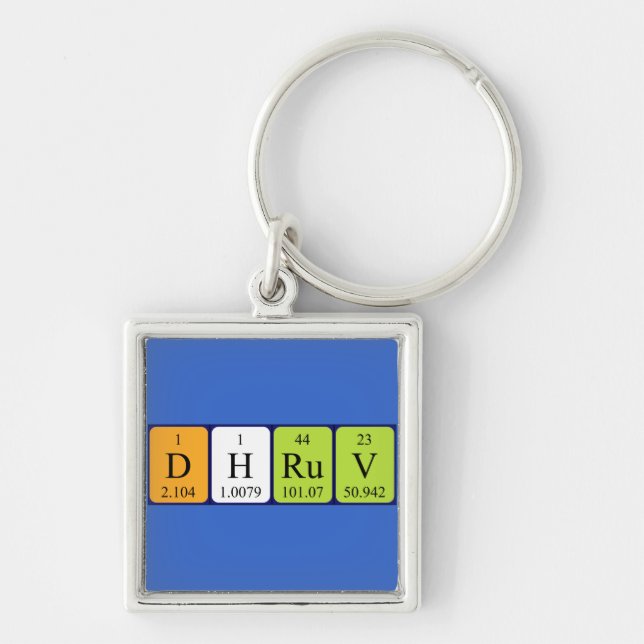 Dhruv periodic table name keyring (Front)