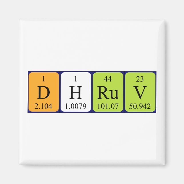 Dhruv periodic table name magnet (Front)