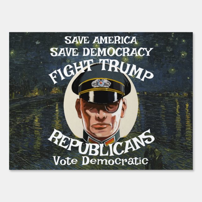 DHS FBI CBP Vote Blue Wave Democratic Party FLAG X Sign (Front)