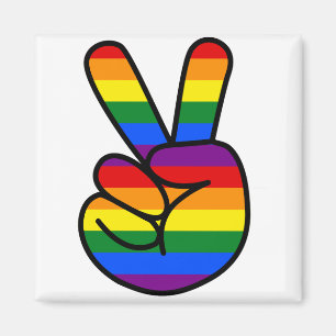 DI COLLECTION- RAINBOW PEACE SIGN MAGNET