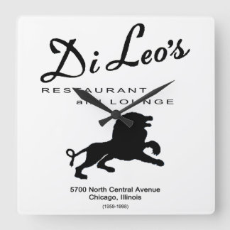 Di Leo's Restaurant, Chicago, IL Square Wall Clock