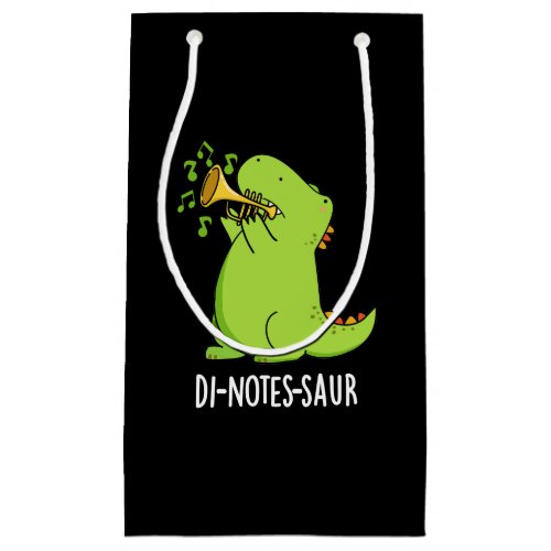 Di_notes_saur Funny Dinosaur Puns Dark BG Small Gift Bag