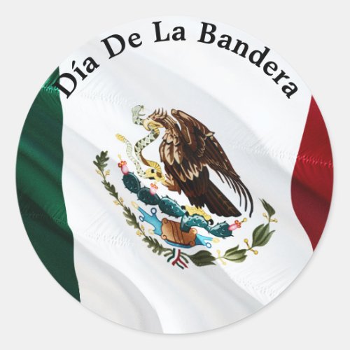 Da de la Bandera Mexican Flag Day Classic Round Sticker