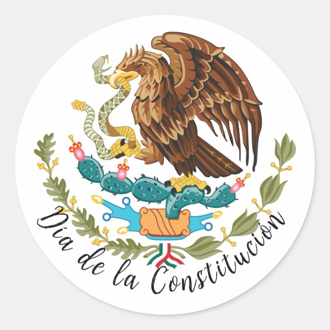 Día de la Constitución (Mexico) Classic Round Sticker (Front)
