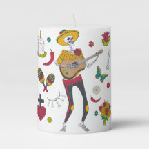 DIA DE LA MUERTOS CELEBRATION Pillar Candle