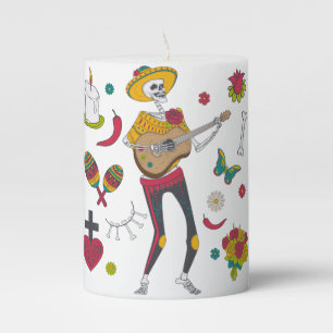 DIA DE LA MUERTOS CELEBRATION Pillar Candle