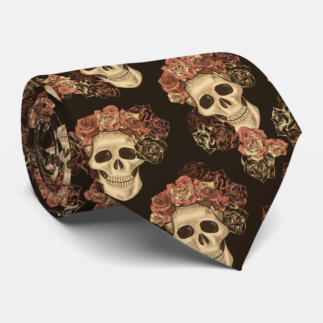 Dia de la Muertos Neck Tie (Rolled)