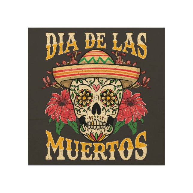 Dia De Las Muertos | Day of the Dead Wood Wall Art (Front)