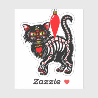 Dia De Los Christmas Kitty Cute Sticker