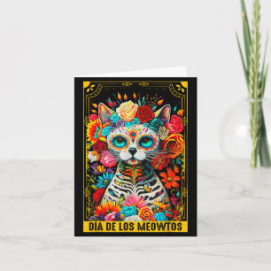 Dia De Los Meowtos Sugar Skull Cat Gift  Card