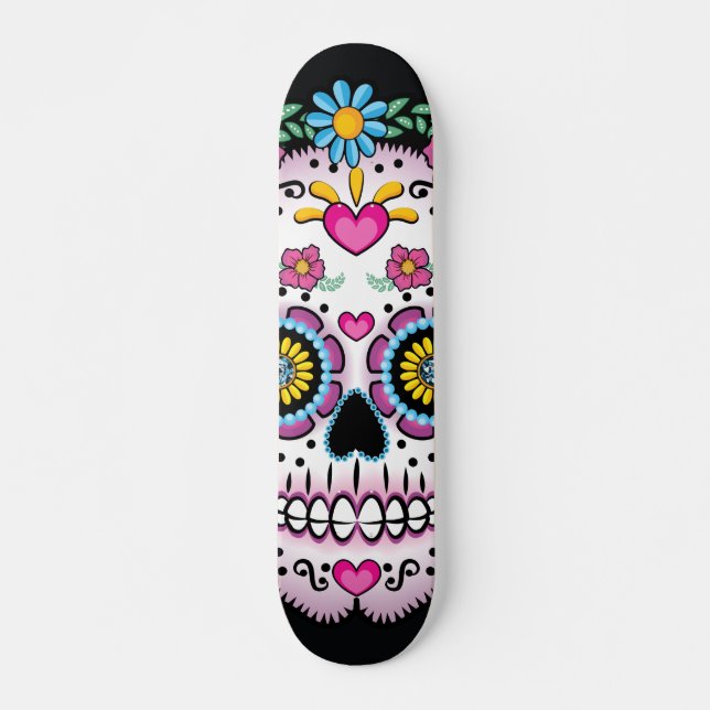 Dia de los Muerto Sugar skull Skateboard Deck (Front)