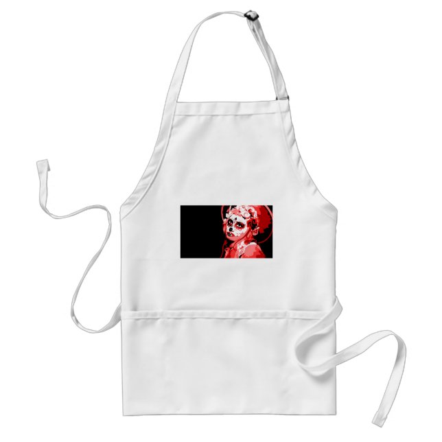 dia de los muertos adult apron (Front)