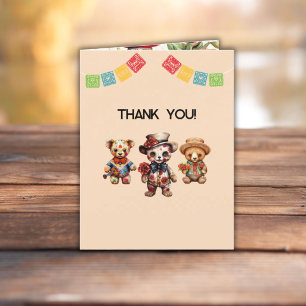 Dia De Los Muertos Alebrije Bears Papel Picado Thank You Card