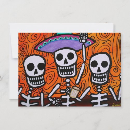 Dia de los Muertos Amigos Mariachi Invitation