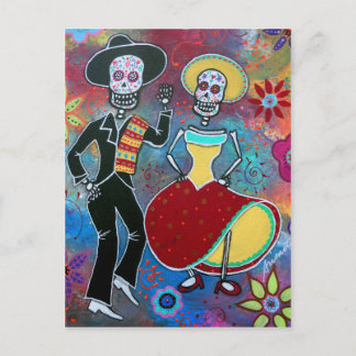 DIA DE LOS MUERTOS BAILAR MARIACHI POSTCARD