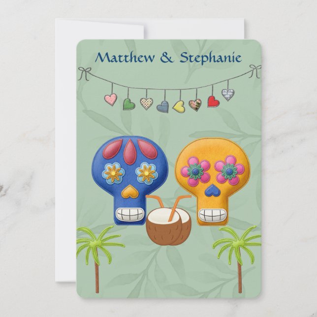 DIA DE LOS MUERTOS BEACH WEDDING INVITATION (Front)