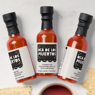 Dia de los Muertos Black Picado Papel Hot Sauces