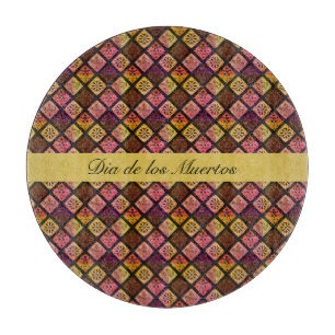 Dia de los Muertos Boho Mexican Folk Art Cutting Board