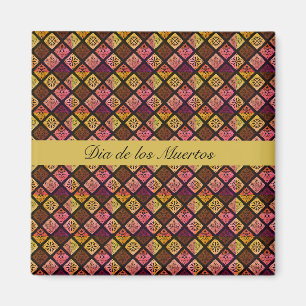Dia de los Muertos Boho Mexican Folk Art Magnet