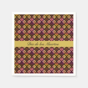 Dia de los Muertos Boho Mexican Folk Art Napkins
