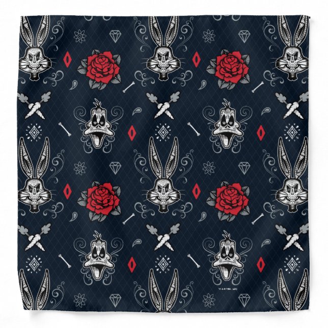 Día De Los Muertos BUGS BUNNY™ & DAFFY DUCK™ Tile Bandana (Front)