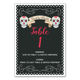 Dia De Los Muertos Bunco Game Table Card