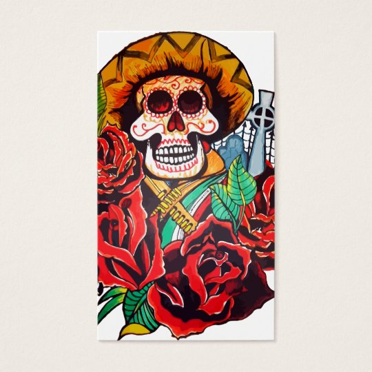 dia de los muertos business card