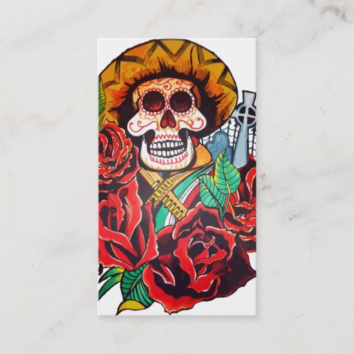 Customizable dia de los muertos business cards