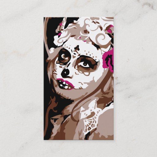 Customizable dia de los muertos business card templates